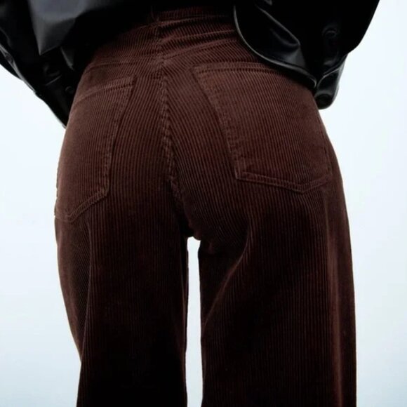 Zara Brown Wide Leg Pants - Picture 5 of 11